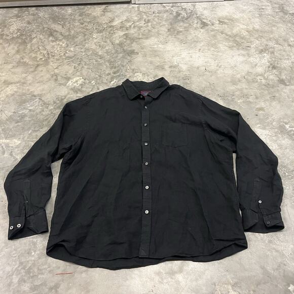 UNTUCKit Button Down Shirt Mens 2XL. Linen Wrinkle Resistant Black Longsleeve - Picture 1 of 5